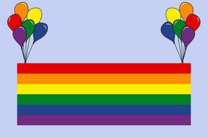 Pride month background LGBTQ Pride Flag Colours. Vector banner with rainbow heart. Symbol of pride month June support. Copy space