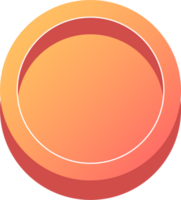 simple 3D colorful glossy buttons.orange shape board or frame symbol png