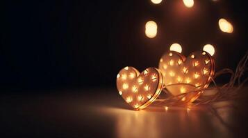 maravilloso blanco corazones con LED luces dentro él. corazones para madres día. generativo ai. foto