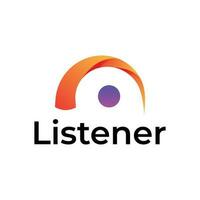 Listener modern 3d logo design vector