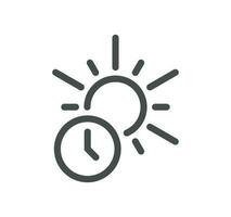 Four seasons and day parts related icon outline and linear vector. vector