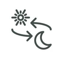 Four seasons and day parts related icon outline and linear vector. vector
