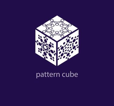 Creative pattern cube logo.Custom geometric patterns logo template. vector. vector