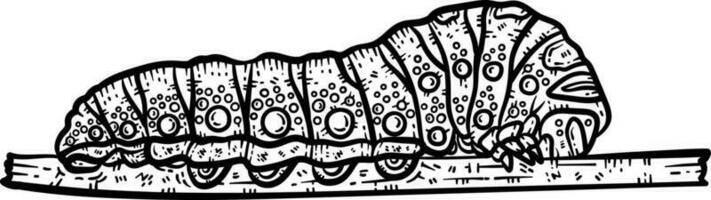 Catterpillar Animal Coloring Page for Adults vector