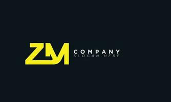 ZM Alphabet letters Initials Monogram logo MZ, Z and M vector