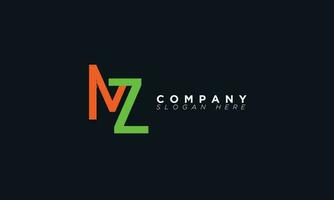 MZ Alphabet letters Initials Monogram logo ZM, M and Z vector