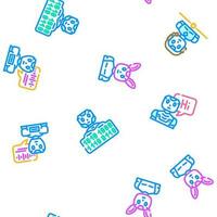 chat bot robot service vector seamless pattern