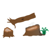 Illustration of deforestation with log and stump. png