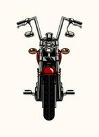 Front Side View of Classic Motorbike with High Handlebar vector