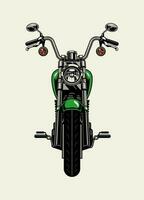 Front Side View vintage Motorcycle with High Handlebar vector