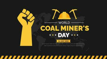 Coal Miner's Day background or banner design template celebrated in 4 may vector