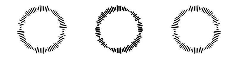 Circle audio waves set. Circular music sound graphic design collection. Round sound and radial radio equalizer.Vector isolated illustration vector