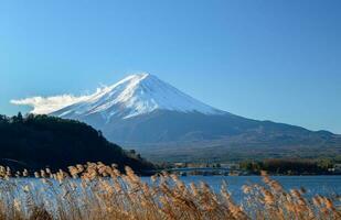 Landscape of Fuji Mountain at Lake Kawaguchiko, Japan photo