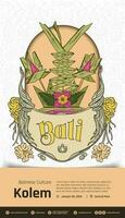 Indonesian culture bali kolem illustration design idea template vector