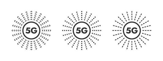 5g red inalámbrico iconos ultrarrápido móvil comunicación. súper rápido 5g celular. vector escalable gráficos