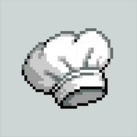 Mask pixel art chef hat.White chef Hat pixelated design for logo, web, mobile app, badges and patches. Video game sprite. 8-bit. Isolated vector illustration.