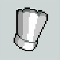 máscara píxel Arte cocinero sombrero.blanco cocinero sombrero pixelado diseño para logo, web, móvil aplicación, insignias y parches vídeo juego duende. 8 bits. aislado vector ilustración.