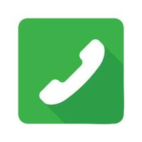 3d verde teléfono llamada plano icono vector, teléfono llamada aceptar botón, teléfono logo icono, verde entrante teléfono llamada vector con blanco y verde color largo sombra