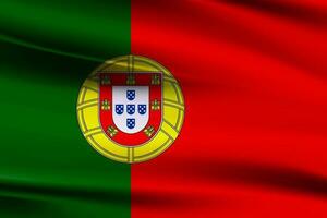 Waving flag of Portugal. Flag of Portugal waving in the wind.Realistic photo of the Portugal flag vector