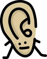 Illustrated friendly-looking ear with arms, legs and a face vector