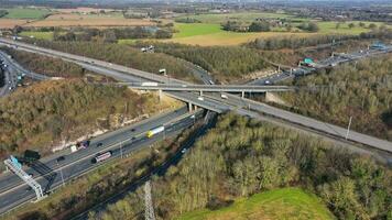 M25 and M1 Motorway Interchange Junctions Aerial View video