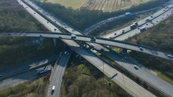 Motorway Interchange Junction M1 M25 Time Lapse at Rush Hour video