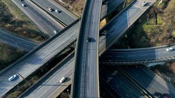 M25 and M1 Motorway Interchange Junctions Aerial View video