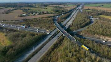 m1 und m25 Vereinigtes Königreich Autobahn Austausch eilen Stunde Antenne Aussicht video