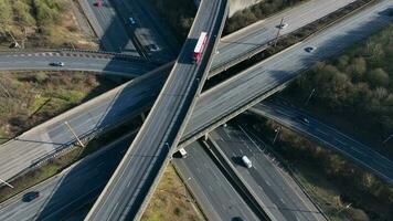 Vereinigtes Königreich Autobahnen m25 und m1 Autobahnen Austausch Antenne Aussicht video