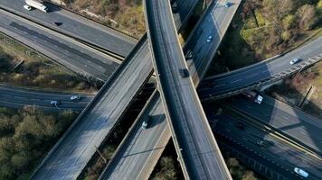 UK Highways M25 and M1 Motorways Interchange Aerial View video