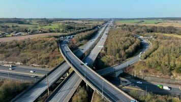 UK Highways M25 and M1 Motorways Interchange Aerial View video