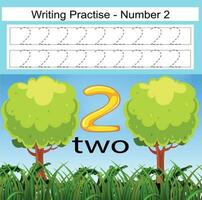 Numbers 1to10, handwriting tracing practice sheet, writing training for children, preschool activity, educational game, math printable worksheet, learning to count, vector illustration Earth Day items