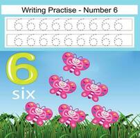 Numbers 1to10, handwriting tracing practice sheet, writing training for children, preschool activity, educational game, math printable worksheet, learning to count, vector illustration Earth Day items