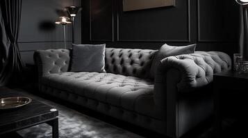 Inside parts parts parts parts of a cutting edge room with a comfortable cherish organize. Creative resource, photo