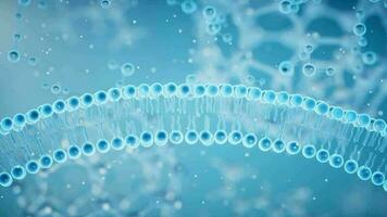 Cell membrane absorb the molecules, 3d rendering video