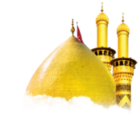 Dome of Imam's holy shrine with clouds png