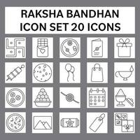 Isolated 20 Raksha Bandhan Icon Set In Line Art. vector