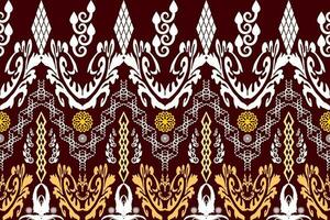 Ikat Figure aztec embroidery style. Geometric ethnic oriental traditional art pattern.Design for ethnic background,wallpaper,fashion,clothing,wrapping,fabric,element,sarong,graphic,vector illustration vector