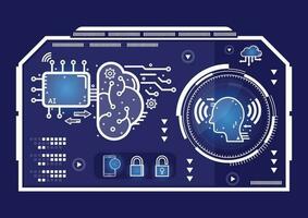 technology vector infographic Cyber security concept. Protect mechanism, system privacy. technology concept. Elements for HUD interface. Vector illustration for your desingn.