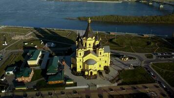 Alexander Nevsky Cathedral, taken from a quadrocopter. video