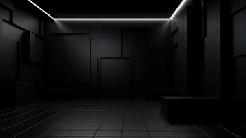dim room establishment inquisitively with Incline in cleanse room studio. Creative resource, photo