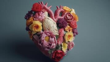 Human heart with makes, cherish and feeling concept. Creative resource, photo