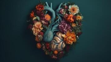 humano corazón con crece, apreciar y sensación concepto. creativo recurso, ai generado foto