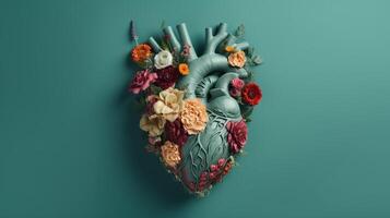 Human heart with makes, cherish and feeling concept. Creative resource, photo