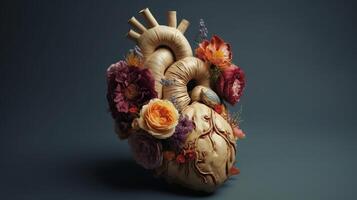 Human heart with makes, cherish and feeling concept. Creative resource, photo