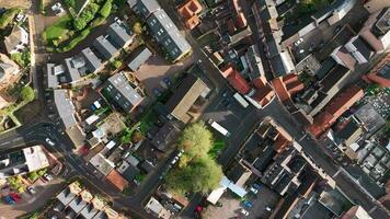 Lincoln stad straten en daken in Engeland vogel oog visie video