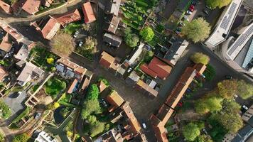 Lincoln City Streets and Rooftops in England Bird's Eye View video