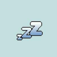 sleeping sign in pixel art style vector