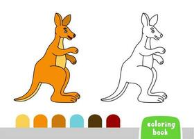 Cute Kangaroo Coloring Book for Kids Page for Books, Magazines, Doodle Vector Illustration Template