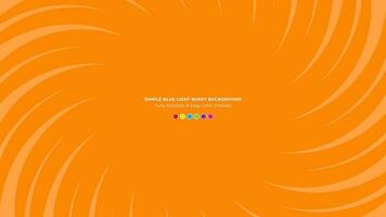 Orange curved Sun burst with fully editalbe color vector background